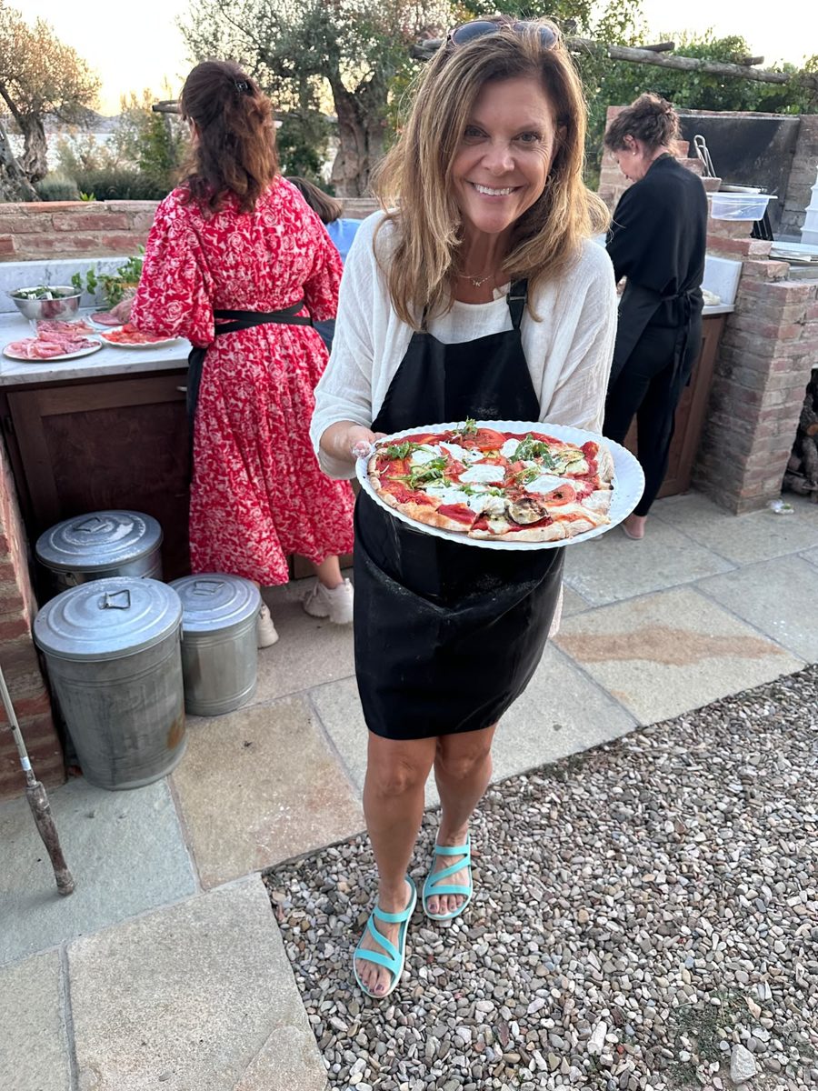 Pizza night at the villa